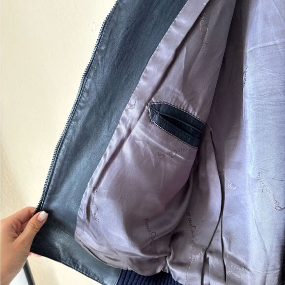 Pierre Cardin Leather Blue Shirt Jacket Size M - Picture 5 of 8